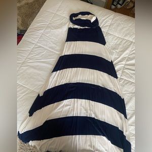 Navy & white maxi skirt